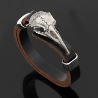 alliage de zinc bracelet, avec cuir PU, Placage, pour homme, brun, Longueur:Environ 21-23 cm, Vendu par PC