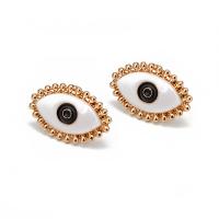 Evil Eye Earrings Zinc Alloy gold color plated for woman white nickel lead & cadmium free Sold By Bag