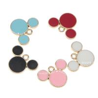 Zinc Alloy Enamel Pendants Mickey Mouse plated & DIY 15*19*2mm Sold By Bag