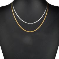 Stainless Steel Chain Necklace plated golden Sold By Strand