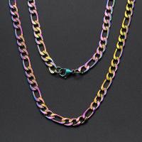 Stainless Steel Necklace Chain plated & figaro chain Sold By Strand