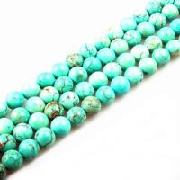 Turquoise Beads, Natural Turquoise, Round, polished, DIY & different size for choice, blue, Sold Per Approx 15.7 Inch Strand