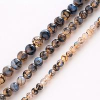 Perles agate veines de dragon naturelles, Rond, poli, DIY & normes différentes pour le choix, Vendu par Environ 15.7 pouce brin