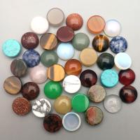 Natural Gemstone Cabochons, Natural Stone, Round, polished, DIY & different materials for choice, more colors for choice, 14mm, Sold By PC