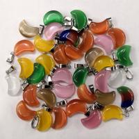 Cats Eye Pendants, Moon, polished, DIY, more colors for choice, 12x22mm, Sold By PC