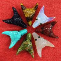Gemstone Pendants Jewelry, Natural Stone, Wolf, polished, DIY & different materials for choice, more colors for choice, 30x40mm, Sold By PC