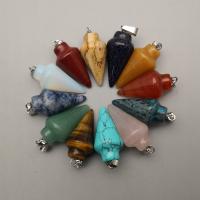 Gemstone Pendants Jewelry, Natural Stone, polished, random style & DIY, 15x30mm, Sold By PC