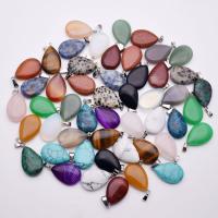 Gemstone Pendants Jewelry, Natural Stone, Teardrop, polished, DIY & different materials for choice, more colors for choice, 17x6x23mm, Sold By PC