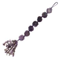 Amethyst Hanging Decoration, with Clear Quartz, plated, fashion jewelry & for woman, 275mm,21x21x21mm, Sold By PC