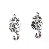 Tibetan Style Pendants, Seahorse, fashion jewelry & DIY, silver color, 29x16x2.6mm, Sold By PC