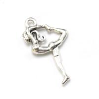 Tibetan Style Pendants, fashion jewelry & DIY, silver color, 26x15x4mm, Sold By PC