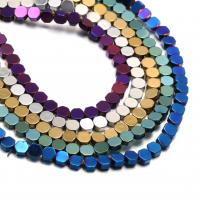 Non Magnetic Hematite Beads Hexagon colorful plated DIY Sold By Strand