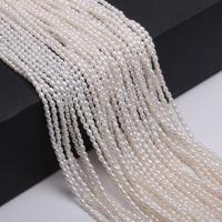 Rice Kulturan Slatkovodni Pearl perle, Riža, prirodan, možete DIY, bijel, 2-2.5mm, Prodano By Strand