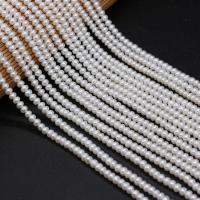 Runde ferskvandskulturperle Beads, Ferskvandsperle, poleret, du kan DIY, hvid, 3-4mm, Solgt af Strand