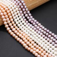 Cultured Round Freshwater Pearl Beads, polished, DIY & different styles for choice, more colors for choice, 7-8mm, Sold By Strand