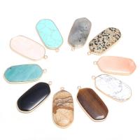 Bijoux Pendentifs en pierres gemmes, pierre gemme, rectangle, poli, DIY & styles différents pour le choix, plus de couleurs à choisir, 23x43mm, Vendu par PC