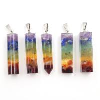 Gemstone Pendants Jewelry, Natural Stone, Different Shape for Choice & Unisex, more colors for choice, 10x39mm, Sold Per Approx 19.7 Inch Strand