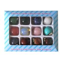 Gemstone Pendants Jewelry, Natural Stone, Apple, 12 pieces, mixed colors, 17x20mm,130x100x10mm, Sold By Box