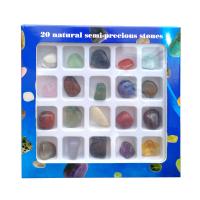 Pierre naturelle Spécimen de minéraux, Irrégulière, poli, 20 pièces, couleurs mélangées, 12-16mm,130x120mm, Vendu par boîte