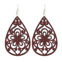 Wood Earring Zinc Alloy with Wood plated & for woman nickel lead & cadmium free Sold By Bag