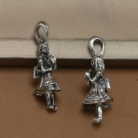 Tibetan Style Pendants, fashion jewelry & DIY, silver color,  32x12mm, Sold By PC