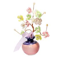 Künstliche Blumendekoration, Porzellan, mit Perlen & Kunststoff & Messing, Baum, plattiert, für Zuhause und Büro, farbenfroh, 19*15*6mm 120X120X200mm, verkauft von PC