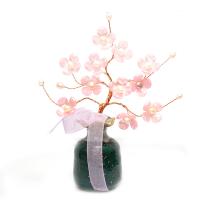 Künstliche Blumendekoration, Porzellan, mit Perlen & Kunststoff & Messing, Baum, plattiert, für Zuhause und Büro, Rosa, 20*16*6mm    20X120X200mm, verkauft von PC