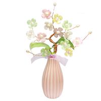 Artificial Flower Home Decoration Porcelain with pearl & Plastic & Brass Tree plated for home and office multi-colored 24.5*18*7*111*57mm Sold By PC