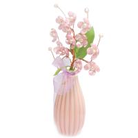 Fleurs artificielles pour la décoration de maison, porcelaine, avec perle & plastique & laiton, arbre, Placage, pour la maison et le bureau, rose, 24*14*7*111*57mm    120*120*200mm, Vendu par PC