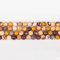 Natural Egg Yolk Stone Beads Round mixed colors Sold By Strand