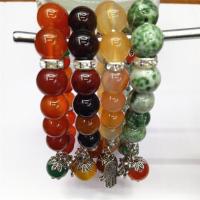 Gemstone Bracelets Natural Stone with Zinc Alloy Round polished 10mm 12mm Sold Per Approx 7.5 Inch Strand