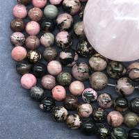 Rodonit perle, Krug, uglađen, različite veličine za izbor, Prodano Per Približno 15 inčni Strand