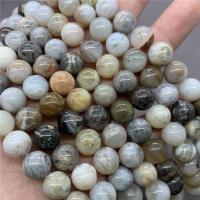 Agat perler, Bamboo Agate, Runde, poleret, forskellig størrelse for valg, Solgt Per Ca. 15 inch Strand