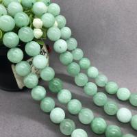 Jade Perlen, Burma Jade, rund, poliert, verschiedene Größen vorhanden, verkauft per ca. 15 ZollInch Strang