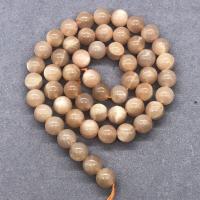 Mondstein Perlen, Orange Mondstein, rund, poliert, DIY & verschiedene Größen vorhanden, weiß, verkauft von Strang