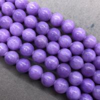 Gemstone Jewelry Beads Chalcedony Round polished dark purple Sold Per Approx 15 Inch Strand