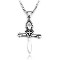 Zinc Alloy Sweater Chain Necklace Cross plated Unisex Length Approx 23.62 Inch Sold By Lot