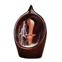 Backflow Incense Burner, Purple Clay, plated, for home and office & durable, 140x113x21mm, Sold By PC