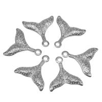 Stainless Steel Pendants Mermaid tail die-casting DIY silver color 25*25*3mm Sold By Bag