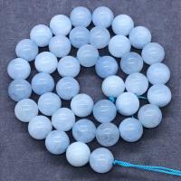 Aquamarine Beads Round polished skyblue Grade AAA Sold Per Approx 15 Inch Strand