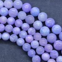 Persian Jade Beads Round polished purple Sold Per Approx 15 Inch Strand