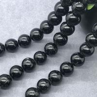 Tourmaline Beads, Round, polished, different size for choice, black, Grade AAAAA, Sold Per Approx 15 Inch Strand