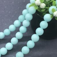 blauer Chalzedon Perle, rund, poliert, verschiedene Größen vorhanden, verkauft per ca. 15 ZollInch Strang