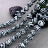 Türkis Perlen, Natürliche Türkis, rund, poliert, verschiedene Größen vorhanden, weiß und schwarz, verkauft per ca. 15 ZollInch Strang