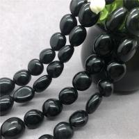 Svart obsidian Pärlor, Oregelbunden, polerad, svart, 8x10mm, Såld Per Ca 15 inch Strand