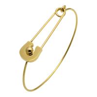 Stainless Steel Bangle, Safety Pin, plated, fashion jewelry & for woman, more colors for choice, 45x12mm, Inner Diameter:Approx 58x48mm, Sold By PC