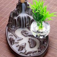 Backflow Incense Burner, Porcelain, plated, for home and office & durable, 160x110x80mm, Sold By PC