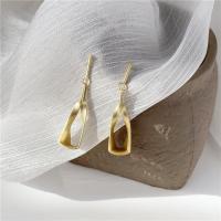 Tibetan Style Drop Earrings, fashion jewelry, golden, 50x10mm, Sold By Pair