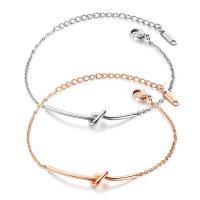 Titanium Steel Bracelet & Bangle, with 1.97inch extender chain, plated, fashion jewelry & for woman, more colors for choice, 40mm, Sold Per 6.5 Inch Strand