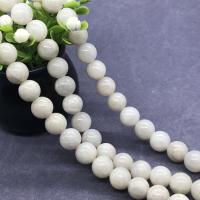 Weiß Chalcedon Perle, rund, poliert, verschiedene Größen vorhanden, Topas, verkauft per ca. 15 ZollInch Strang